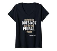 Femme an Apostrophe Doesn't Make The Word Plural English Grammar T-Shirt avec Col en V