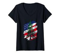 Femme an Appeal to Heaven T-Shirt Alito avec Drapeau Pin Tree T-Shirt avec Col en V