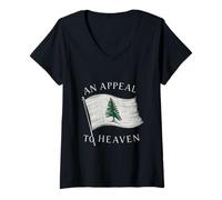 Femme an Appeal to Heaven T-Shirt Alito avec Drapeau Pin Tree T-Shirt avec Col en V