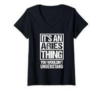 Femme an Aries Thing You Wouldn't Understand Astrology Zodiac T-Shirt avec Col en V