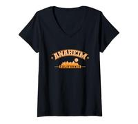Femme Anaheim City dans l'État de Californie T-Shirt avec Col en V