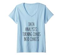 Femme Analyste de données Statistiques Techniques de Travail Amusantes Statisticien mathématiques T-Shirt avec Col en V