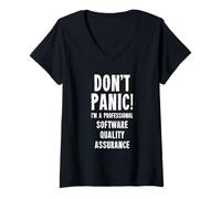 Femme Analyste de l'assurance qualité logicielle T-Shirt avec Col en V
