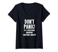 Femme Analyste des Solutions d'inventaire T-Shirt avec Col en V