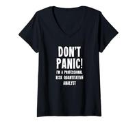 Femme Analyste quantitatif des Risques T-Shirt avec Col en V