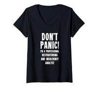Femme Analyste restructuration et insolvabilité T-Shirt avec Col en V