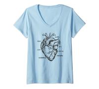 Femme Anatomie du cœur anatomique en son genre T-Shirt avec Col en V