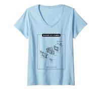 Femme Anatomie d'un Appareil Photo - Pièces d'appareil Photo (Graphique) T-Shirt avec Col en V