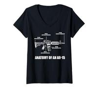 Femme Anatomie d'un ar-15 pas l'entreprise gouvernementale T-Shirt avec Col en V