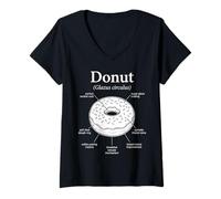 Femme Anatomie d'un Donut drôle Diagramme de Dessert T-Shirt avec Col en V