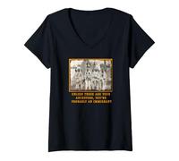 Femme Ancêtres de l'immigration amérindienne T-Shirt avec Col en V