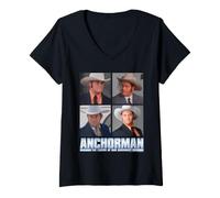 Femme Anchorman: The Legend of Ron Burgundy Champ Kind Stack T-Shirt avec Col en V