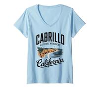 Femme Ancien monument national de Cabrillo en Californie T-Shirt avec Col en V