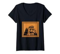 Femme Ancienne Athènes Acropole Parthénon Histoire Grecque Classique T-Shirt avec Col en V