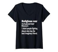 Femme Ancienne définition de la guerre de religion : activiste antireligieux T-Shirt avec Col en V