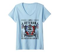 Femme Anciens combattants patriotiques Mon serment d'enrôlement n'a pas d'expiration T-Shirt avec Col en V