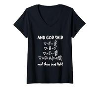 Femme And God Said And There Was Light Maxwell Équations Physique T-Shirt avec Col en V