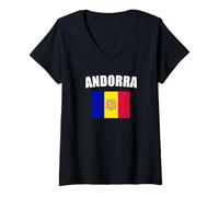 Femme Andorre T-Shirt avec Col en V