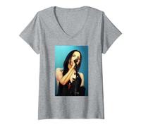 Femme Andrea Corr, chanteuse Principale de The Corrs, in Blue Tour 2001 T-Shirt avec Col en V