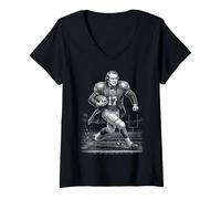 Femme Andrew Johnson Football T-Shirt avec Col en V