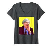 Femme Andy Warhol Artiste Pop Art et cinéaste 1980 Virginia Turbett T-Shirt avec Col en V