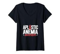 Femme Anémie aplasique - Combattant Courageux T-Shirt avec Col en V