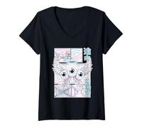 Femme Ange bibliquement précis œil surréaliste Pastel Liminal Space T-Shirt avec Col en V