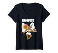 Femme Ange manifeste T-Shirt avec Col en V