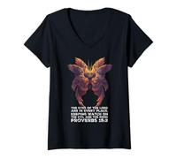 Femme Ange séraphin bibliquement précis Archange Bible catholique T-Shirt avec Col en V