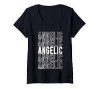 Femme Angélique T-Shirt avec Col en V