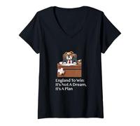 Femme Angleterre à Gagner : ce n'est Pas Un rêve, C'est Un Plan de Football T-Shirt avec Col en V