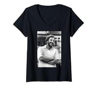 Femme Angleterre vs Antilles Ian Botham Cricket 1980 T-Shirt avec Col en V