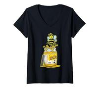 Femme Angry Bee Over Pot à miel T-Shirt avec Col en V
