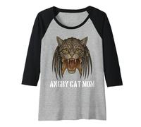 Femme Angry Cat Mom pour Le propriétaire de Really Evil Cat Funny Pun Design Manche Raglan