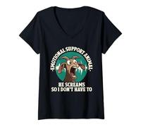 Femme Animal De Soutien Émotionnel, Il Crie Pour Que Je N'aie Pas T-Shirt avec Col en V