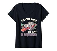 Femme Animal paresseux amusant - I'm Not Lazy I'm Just a Dreamer - Koala T-Shirt avec Col en V