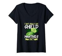 Femme Animal préféré Mantis à écailles T-Shirt avec Col en V