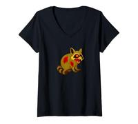 Femme Animal Zombie Raton Laveur - Effrayant Mort-Vivant Boo Spook T-Shirt avec Col en V