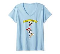 Femme Animaniacs Stacked Yakko Wakko Dot Cartoon T-Shirt avec Col en V
