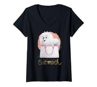 Femme Animaux de Compagnie Dont Je ne sors Pas Beaucoup, adorables et Pelucheux T-Shirt avec Col en V