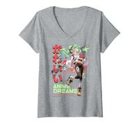 Femme Anime Dreams Embrasse Your Kawaii Side T-Shirt avec Col en V
