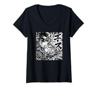 Femme Anime rétro Shonen Manga Japonais Baseball T-Shirt avec Col en V