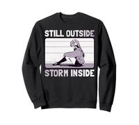 Femme anime. Toujours à l'extérieur. Tempête à l'intérieur. Sweatshirt