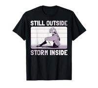 Femme anime. Toujours à l'extérieur. Tempête à l'intérieur. T-Shirt
