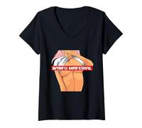 Femme Anime Waifu Matériel Hentai Manga Comics Tee Ahegao Cosplay T-Shirt avec Col en V