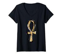 Femme Ankh Ancienne Egypte Egypte Décoration Art T-Shirt avec Col en V