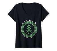 Femme Anneau d'arbre tourbillonné Pisgah National Forest Caroline du Nord T-Shirt avec Col en V