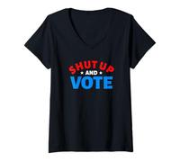 Femme Année électorale - Fermez et votez T-Shirt avec Col en V