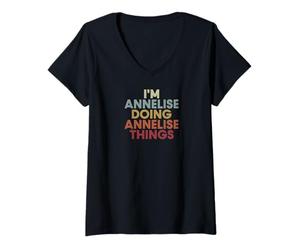 Femme Annelise Name Annelise Personalized Name First Given T-Shirt avec Col en V