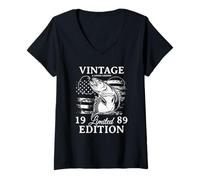 Femme Anniversaire Vintage 1989 Édition limitée - 1989 T-Shirt avec Col en V
